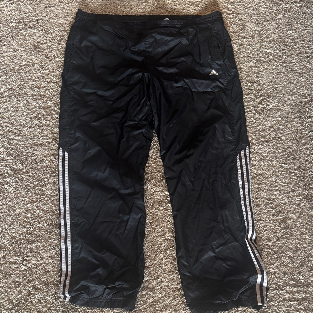 adidas Black Track Pants with White Triple Stripes